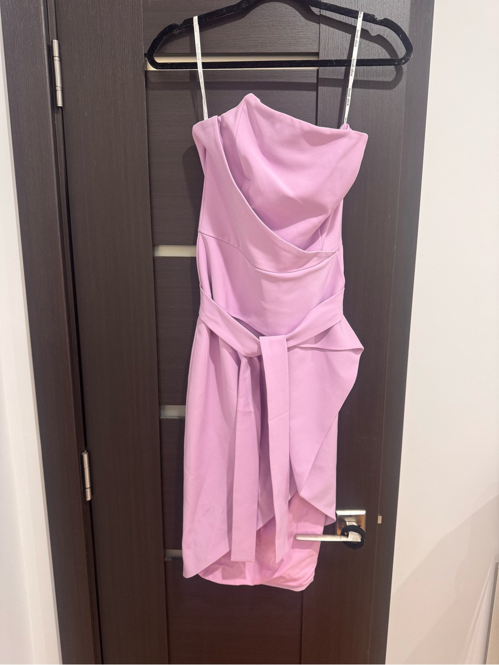 Lavish Alice Lilac Draped Mini Dress with Waist Tie